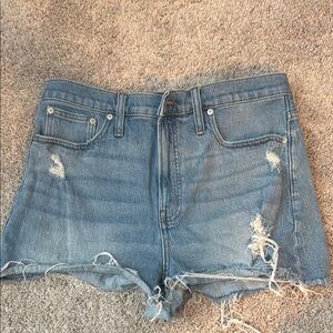 Madewell Blue Distressed Jean Shorts